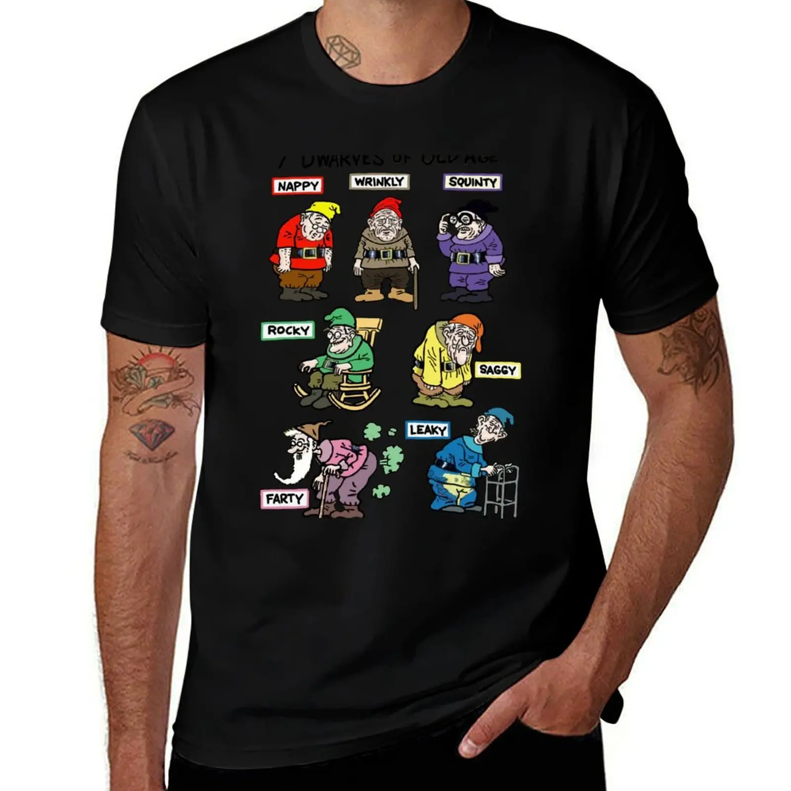 Ageing dwarfs T-Shirt graphics quick drying blacks shirts graphic mens big and tall t shirts