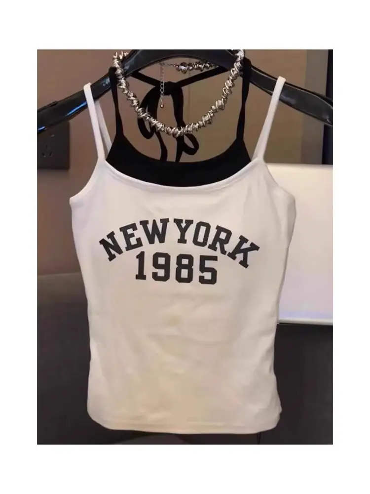 Top Corto con Estampado de Letras Spicy Girl, Ropa de Verano para Mujer con Rell en el P,  Top ter, Estilo Dopa...