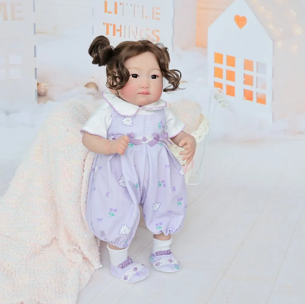 Cloveray 22 pollici Originale Realistico Reborn Baby Doll Carino Realistico Vinile Bambola di Stoffa Del Vinile Fatto A Mano Giocattolo Originale Del Capretto Regalo di Natale