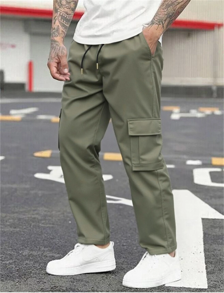 خريف جديد متعدد جيب ملابس العمل السراويل ، السراويل الرجالية ، أنبوب مستقيم متعدد الوظائف سراويل رجالية ، السراويل الرجالية المتضخم
