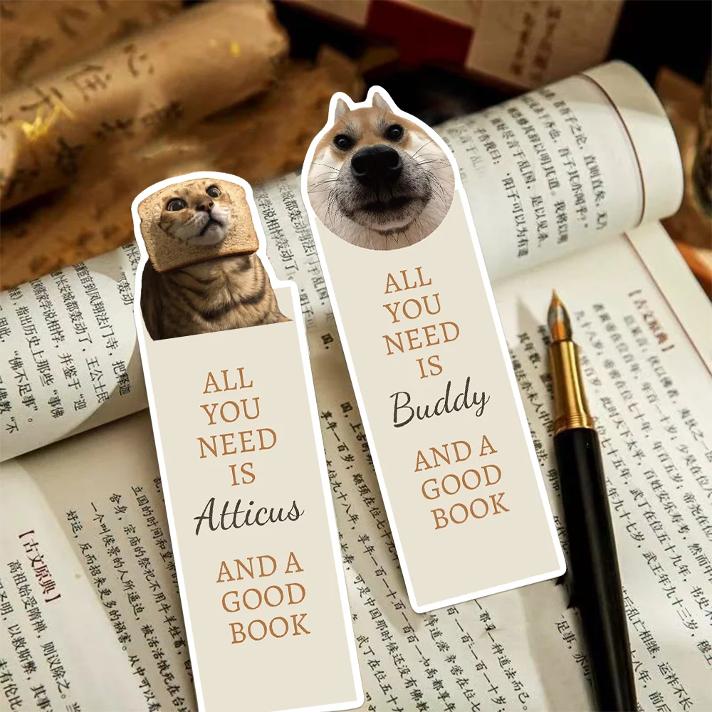 30PCS Katze Hund Schrullige Emoji Lesezeichen Dekorative Student Büro Liefert Lesen Buch Kennzeichnung Karte Seite Clip DIY Nachricht Karte