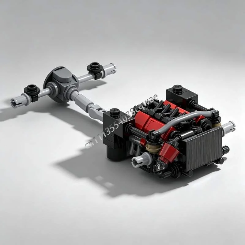 112PCS LS7 Drift Chassis MOC Racing Car Engine Model Custom Building Blocks DIY Assembly Technical Toy Puzzle Gifts Collection