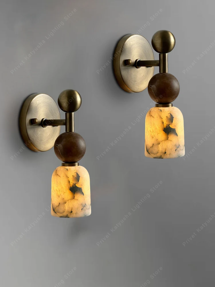 Elevate Your Hallway Entrance with This Marble Wall Light, Decoration Living Room Aabaster Wall Sconce Lamps Luxury
