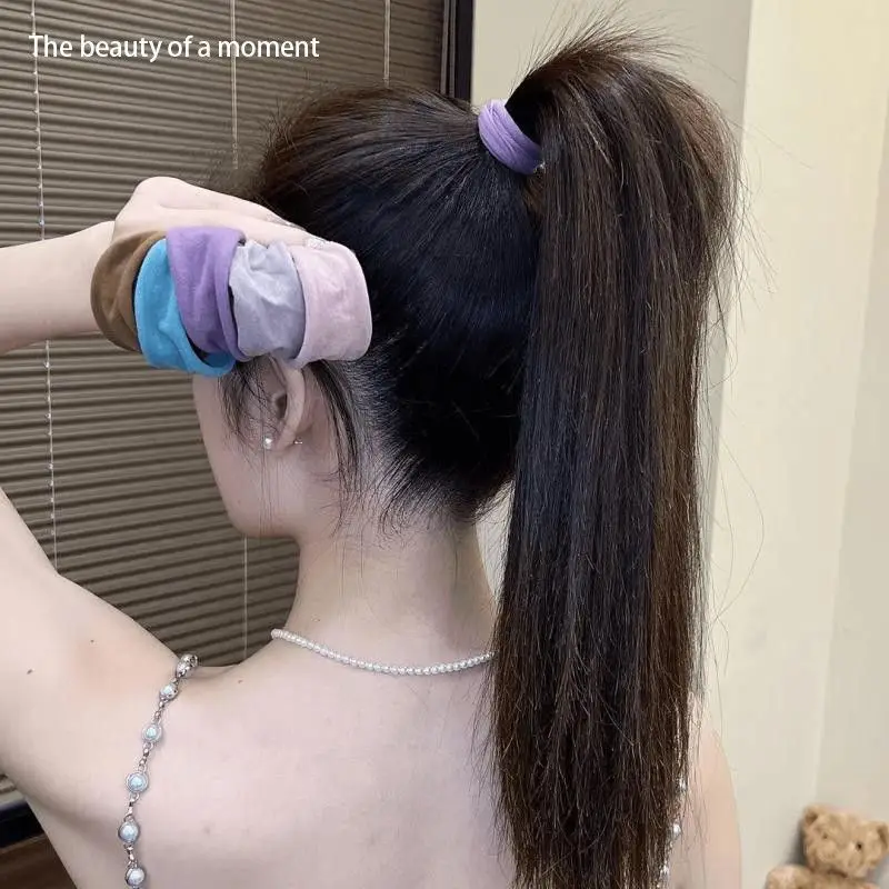 Ikat Rambut Elastis Tinggi untuk Wanita, Masker Kulit Sensitif, Ikat Rambut Model Marquetail, Ikat Rambut Bola, Karet Rambut, Aksesoris Rambut