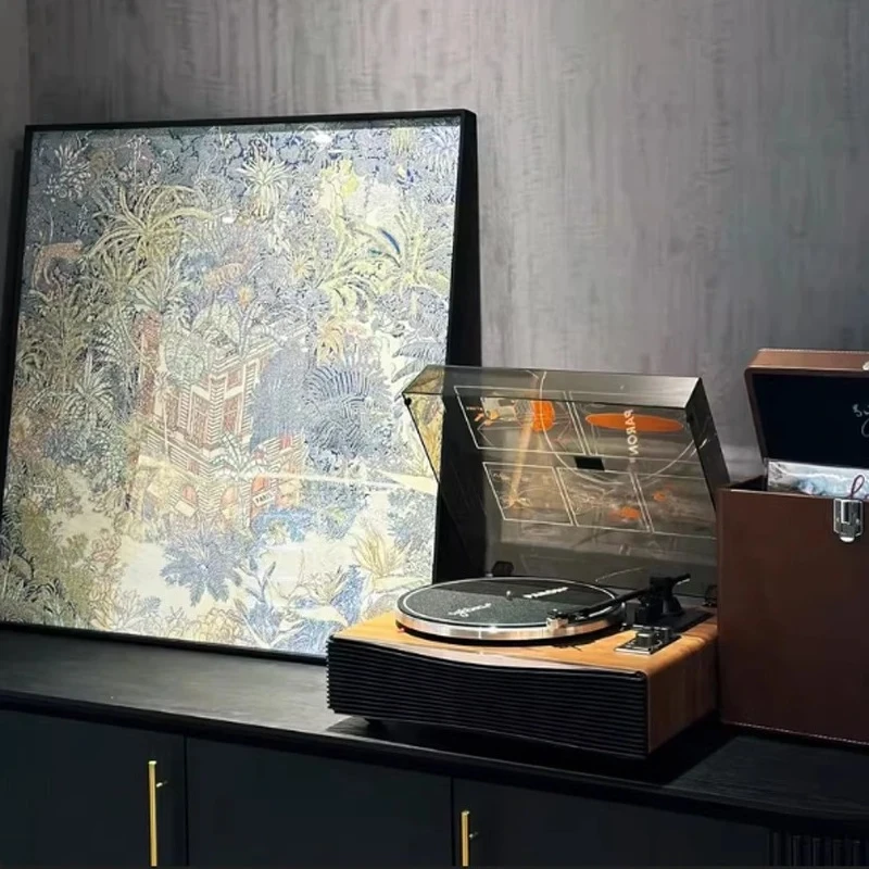 Record Player 33/45 RPM Urntables Gramophone Retro Vinyl Record Player Lassic Nostalgic Style Phonograph Built in Speakers