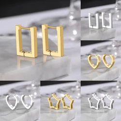 Stainless Steel Earrings 2022 Trend New Geometric Light Luxury Punk Grunge Goth Hoop Earrings For Women Jewelry Party Girl Gifts