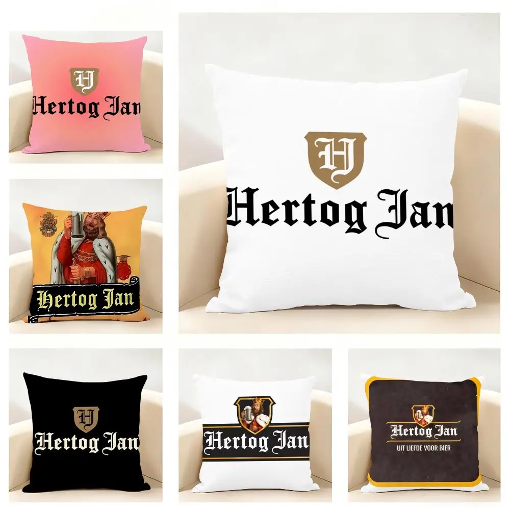 Dutch Beer H-HERTOG JAN Cushion Cover Linen Pillowcase Soft  for Sofa Bed Home Room Decor