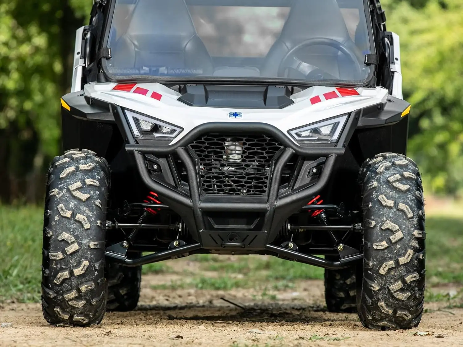 Front bumper for the 2022+ Polaris RZR 200, textured black, UV-resistant powder-coated, protects the entire front end, easy to install