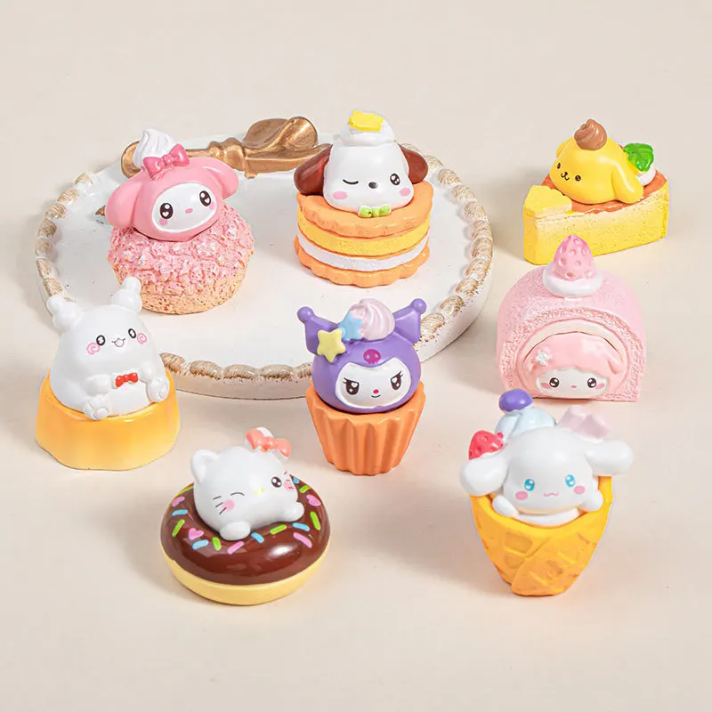 Sanlio peripheral model accessories HelloKittydiy jewelry mini food play cute doll figure keychain accessories car ornaments