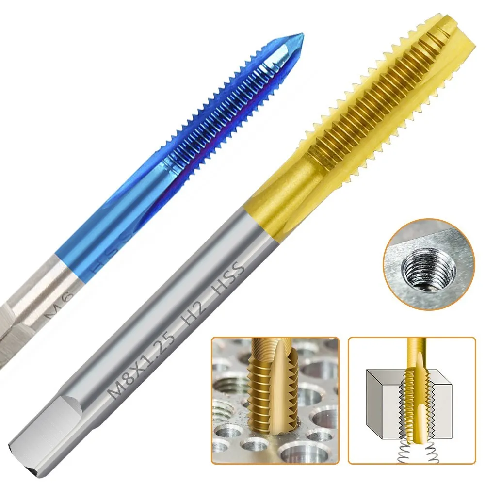 5 stücke hss hand tap set M3-M8 metrischen stecker tap 0,5-1,25mm gewinde bohrer handwerkzeuge – Detail 5