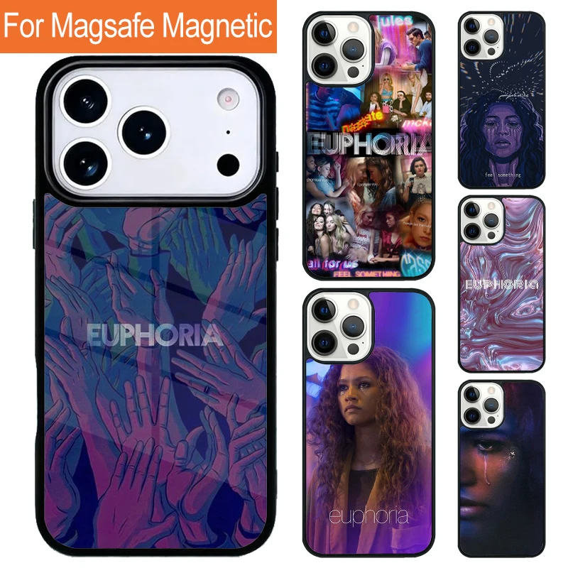 Coque de téléphone magnétique sans fil Euphoria Zendaya pour iPhone 17 Pro 16 15 13 12 11 Pro Max Air 14 Plus avec couverture MagSafe