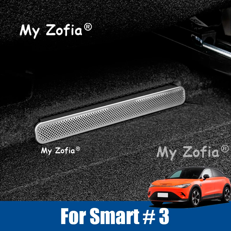 

For Smart #3 2024 2025 2026 Car Stainless steel Under Seat Air Vent Outlet Grille Cover Interior Protector Accessories