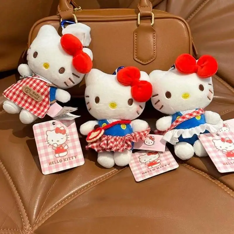 

Новейший классический стоячий рюкзак Hello Kitty, брелок с подвеской, кавайная плюшевая игрушка, кукла, мультяшная аниме, милая и забавная кукла