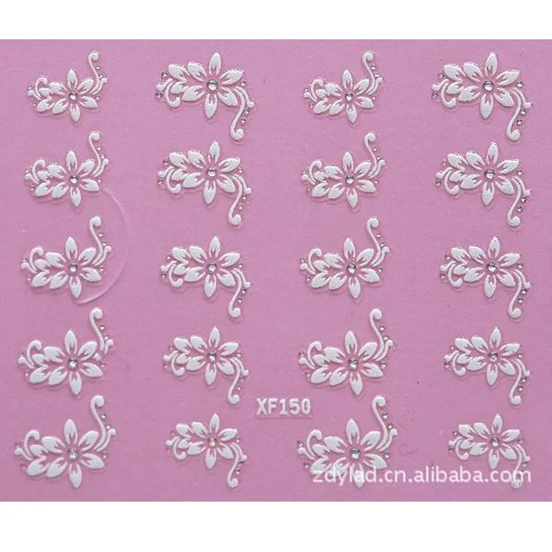 

3D DIY Flower Design Water Transfer Nails Art Sticker Lady Women Manicure Tools Nail Wraps Decoration Decals Wholesale