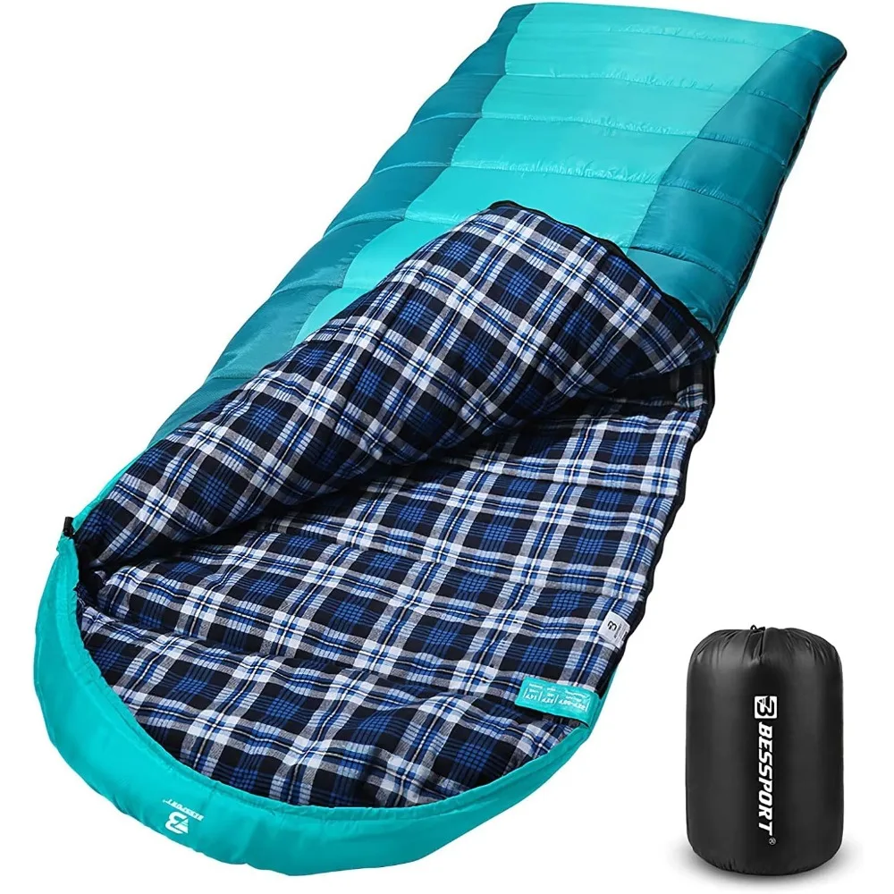 kantong tidur musim dingin |   berlapis flanel 18 ℉   - 32 ℉   Sleeping bag dewasa ukuran besar untuk cuaca hangat & dingin musim semi-panas |   ringan, w