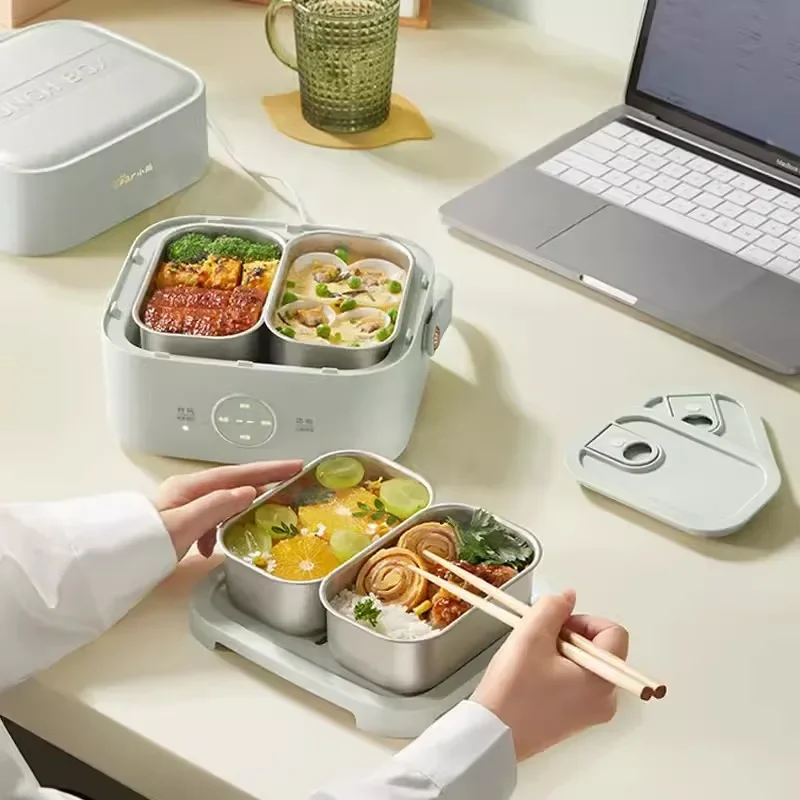 Pluggable stainless steel electric lunch box