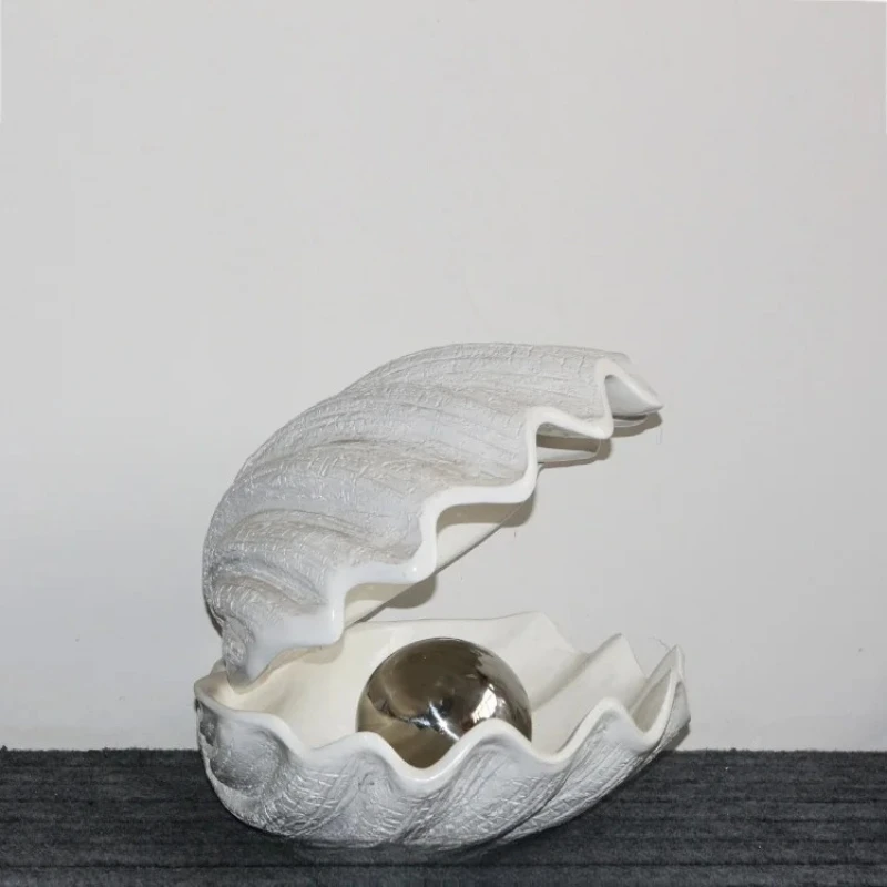 Decorative shell sculpture window display fiberglass clam ornament