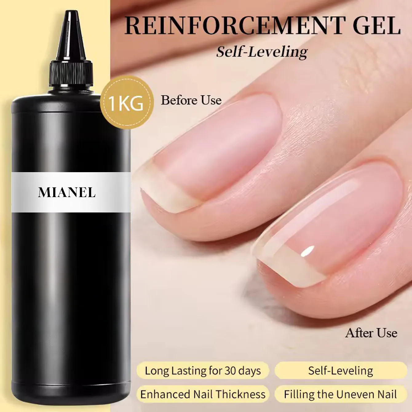 MIANEL 1000 جرام 10 في 1 مسمار الغراء هلام طلاء الأظافر إبقاء مسمار تعزيز مسمار الفن سمك المطاط قاعدة هلام السوبر مشرق معطف فوقي #4