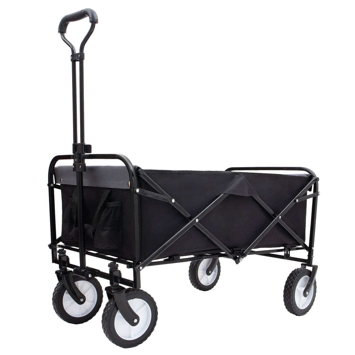 

Collapsible Foldable Wagon Cart with strapping system Beach Wagon Utility Cart Utility Wagon Grocery Cart for for Camping Shoppi