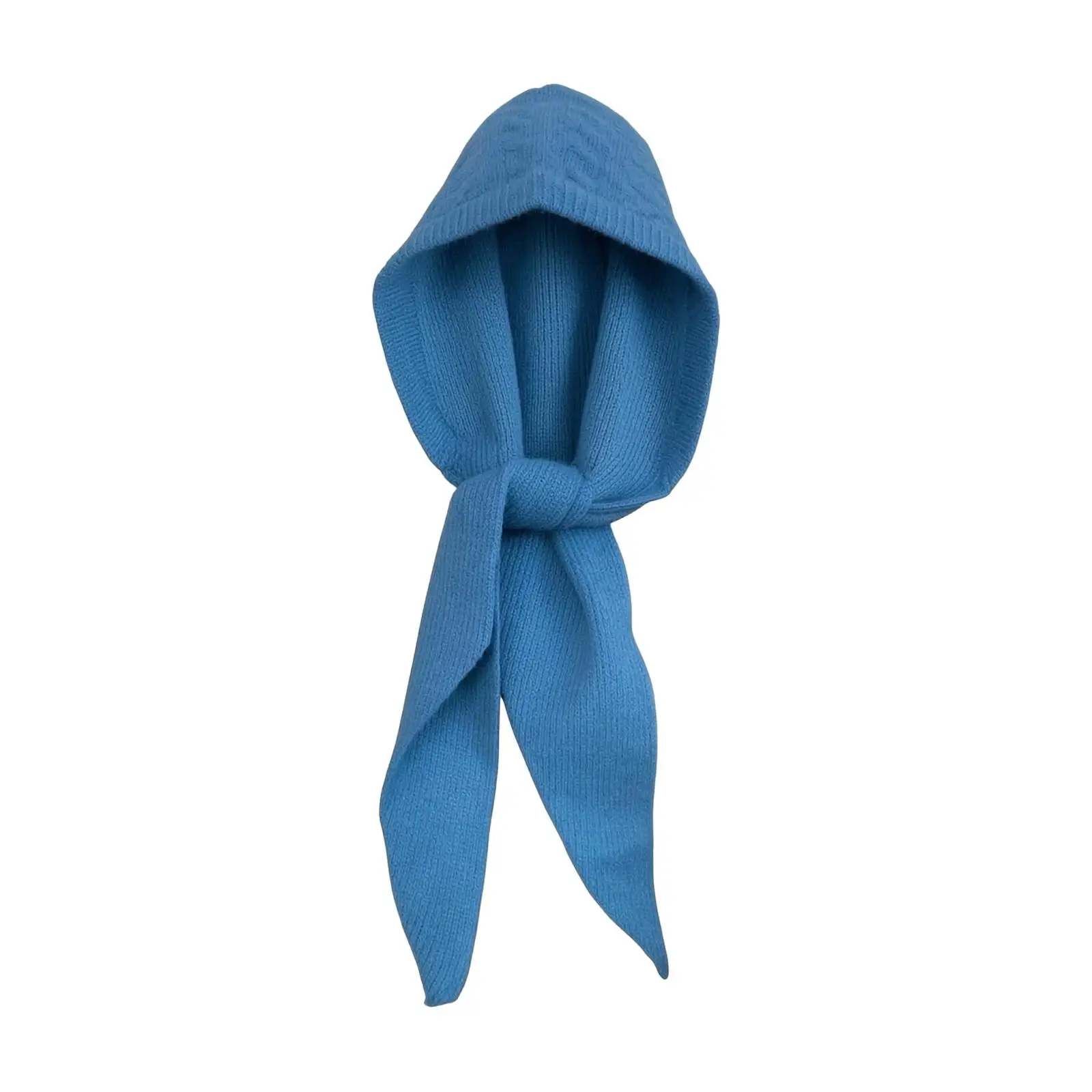 Knitted Hooded Scarf with Ribbed Edging Warm Pointed-End Hooded Scarf Knitted Cozy Winter Accessory Lightweight