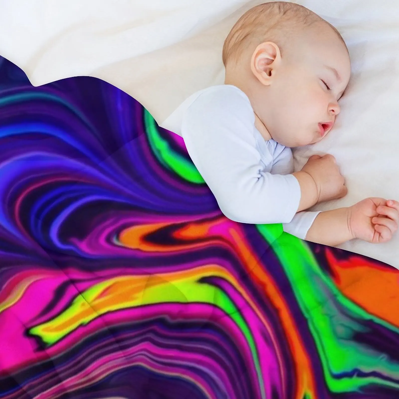 موجات الفضاء النيون رمي بطانية ريتروس متعددة الأغراض الأرائك الزخرفية البطانيات الزخرفية #5