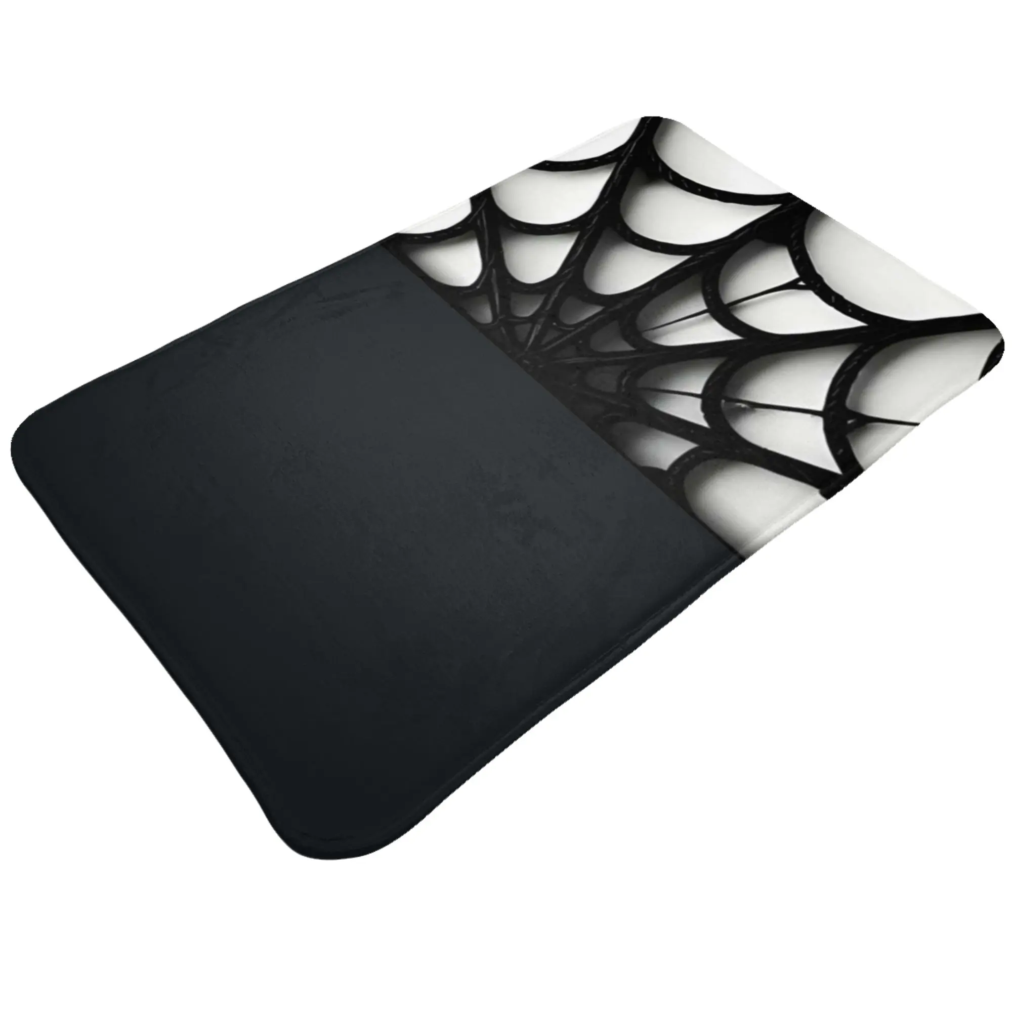 Black White Spider Web Dark Pattern Anti-Slip Doormat Bath Mat  Welcome ModernDecor