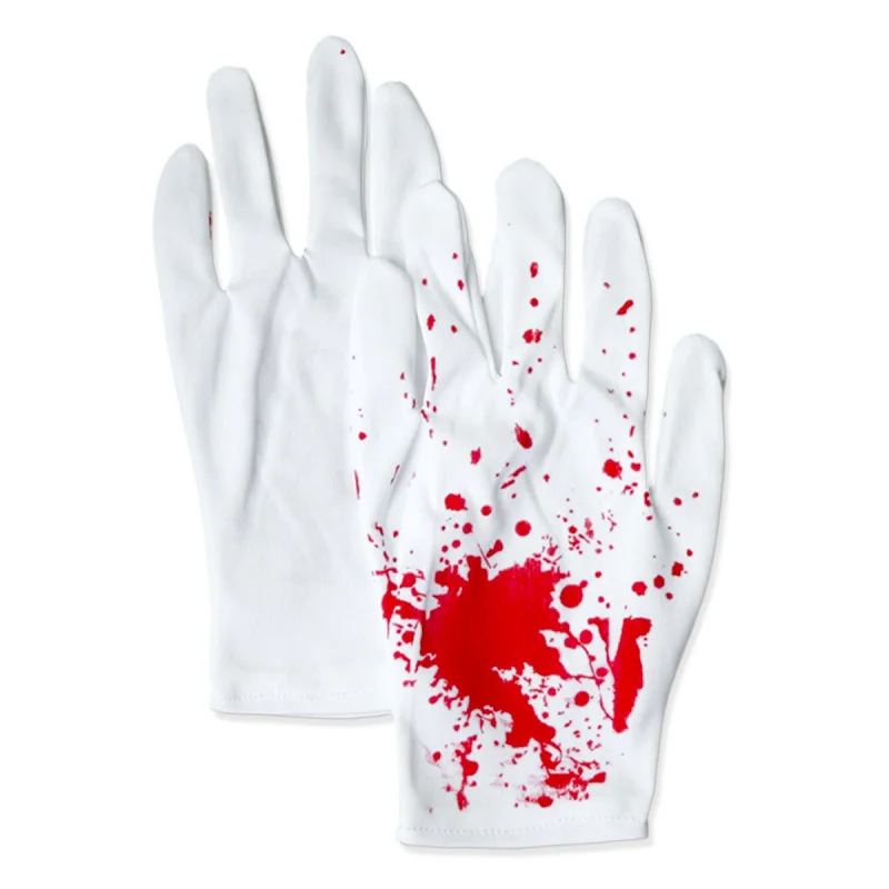 2 unidades/par halloweencosplayhorror atmosfera decoração luvas de sangue festival fantasma rpg traje adereços luvas, adequado f