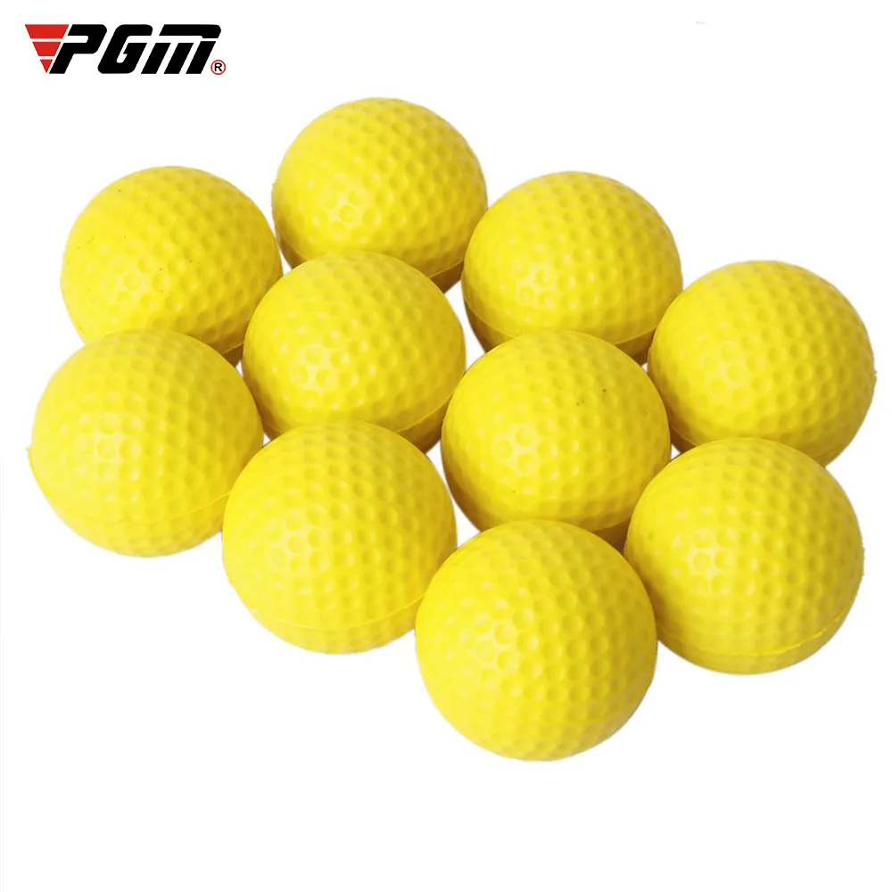 10Pcs Yellow PU Foam Golf Balls Sponge Elastic Indoor Outdoor Practice Training