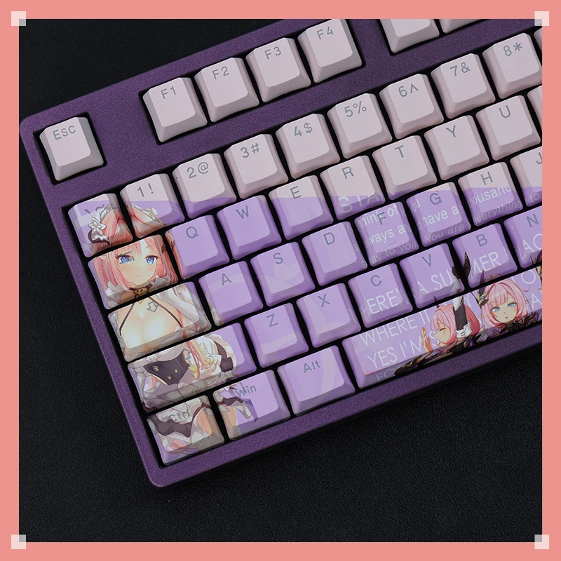 108 Keys/Set Honkai Impact 3 Elysia PBT Keycaps For Mechanical keyboard Gaming Mx Switch OEM Profile Keycap Anime Key Cap Custom