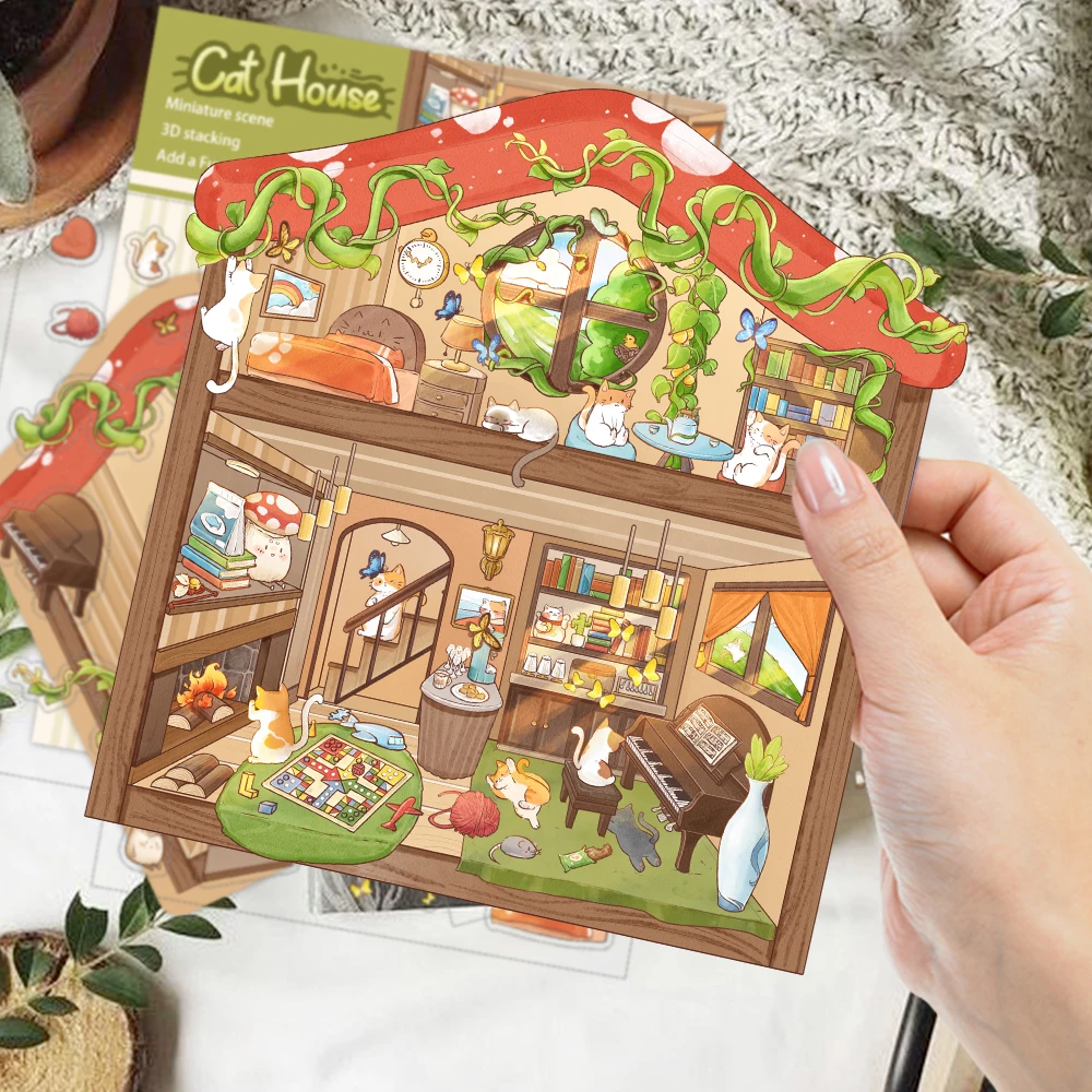 yZ[z1 Zbg DIY 3D L~j`AXebJ[Sn̗ǂLz[fJ[ybge[}ǃA[g~σXgXԂ߂