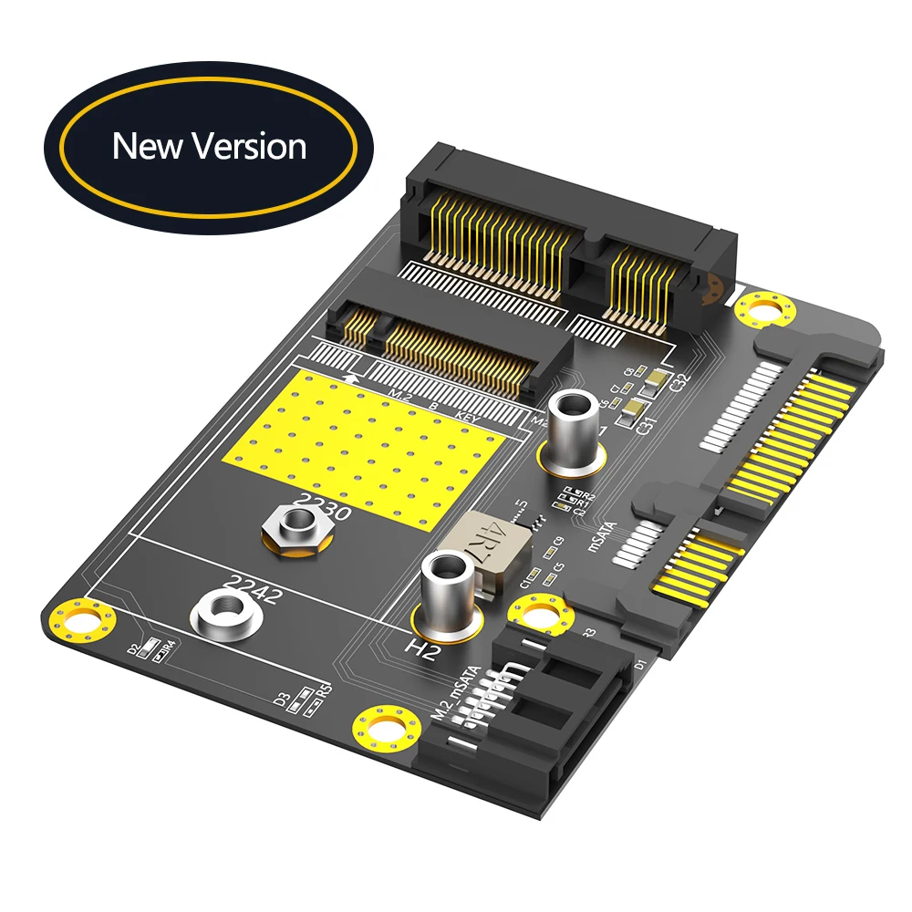 

2-in-1 SATA 3.0 Msata/M.2(NGFF) SSD to dual SATA3 adapter supports 2230 2242 M2 Sata and MSATA SSD