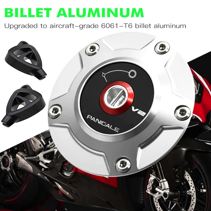 New For Ducati Streetfighter V2 Panigale V2 2020-2023 Motorcycle Fuel Tank Cap Keyless Quick Release Oil Gas Tank Cover CNC Logo