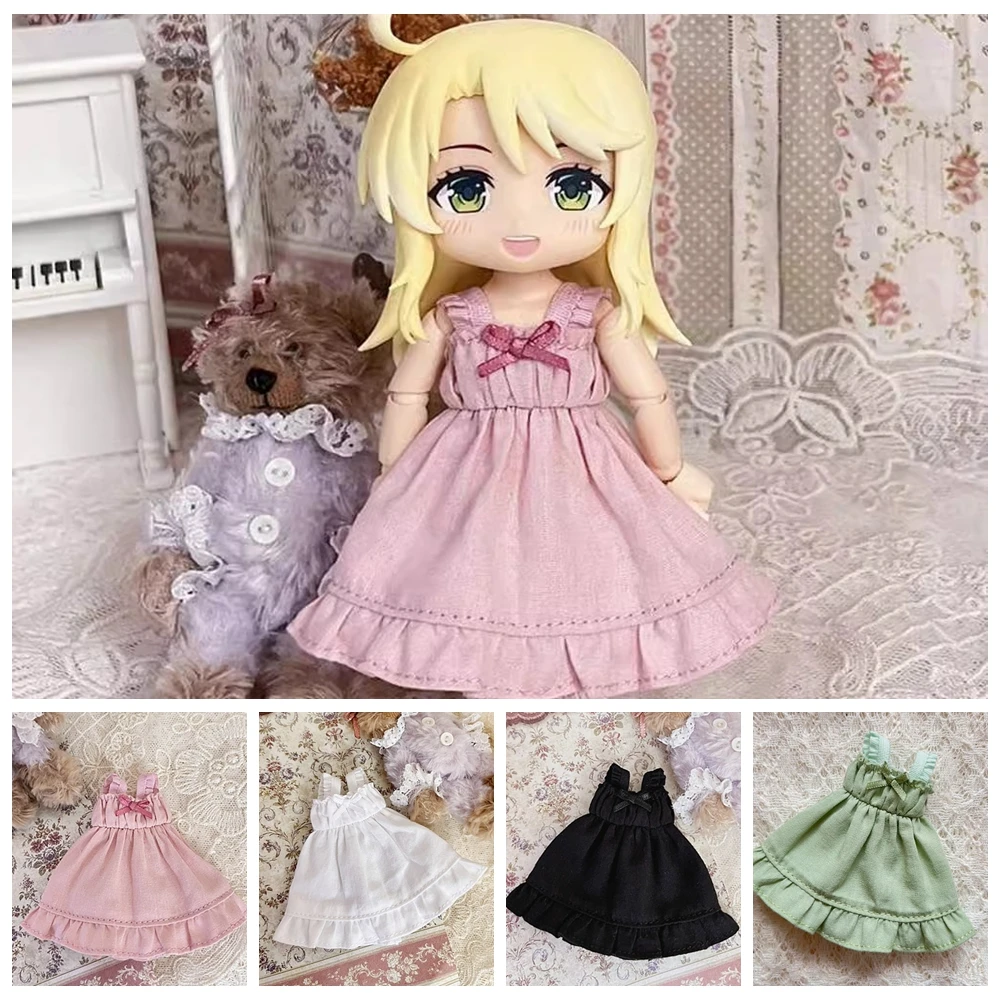 

Handmade Pure Color Dresses Fashion Japanese Anime Doll Clothes Skirt Accessories 4 Styles Dress 1/11 OB11 Dolls/1/12 BJD