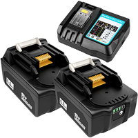 2x 18V 6.0Ah Replacement Battery With DC18RC Charger for Makita BL1850 BL1815 BL1820 BL1830 BL1835 BL1840 BL1845 BL1860 LXT400