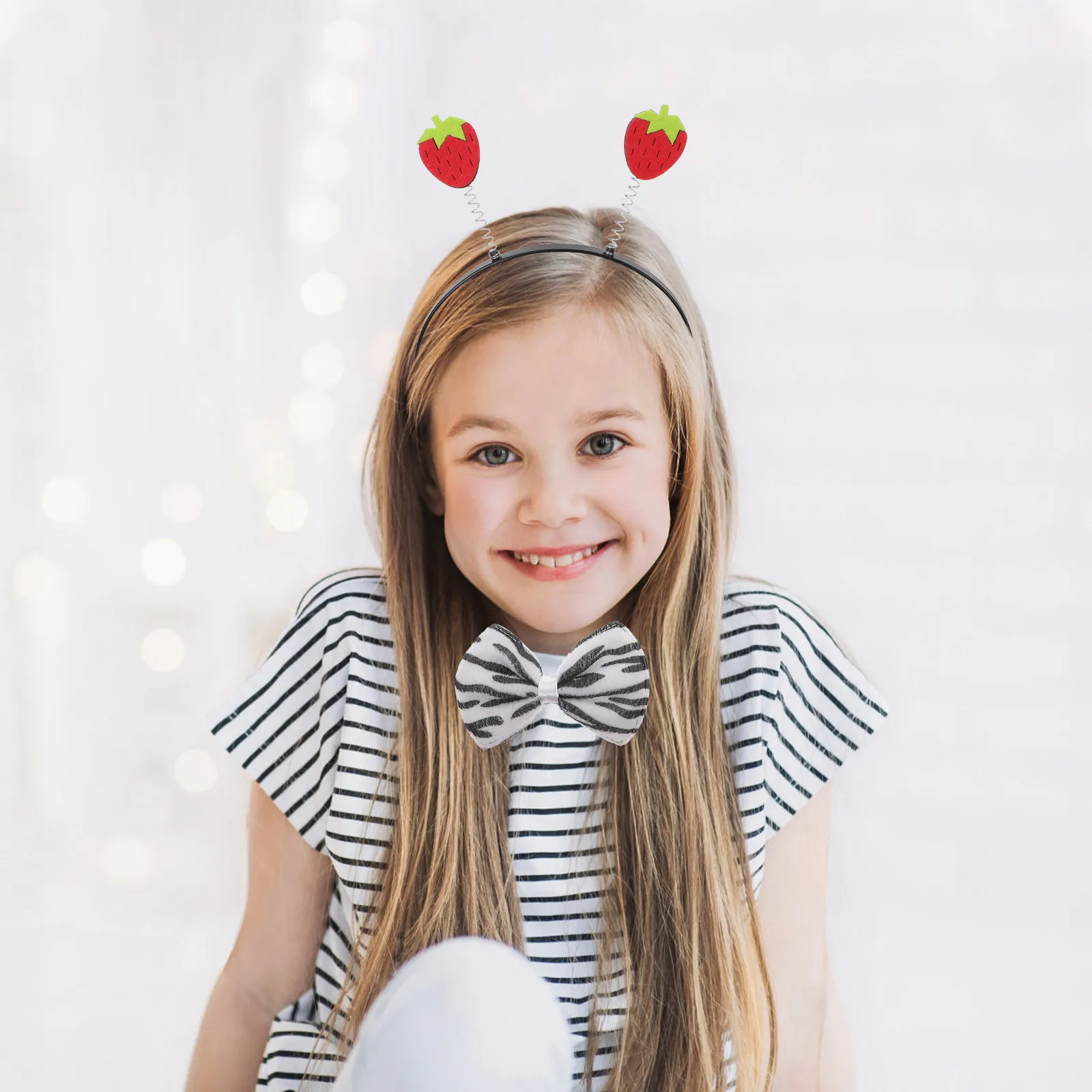 

2Pcs Strawberry Hair Band Cute Festive Fruits Headdress for Girls Kids Photo Shoot Birthday Party Easter Cosplay Fruit Theme