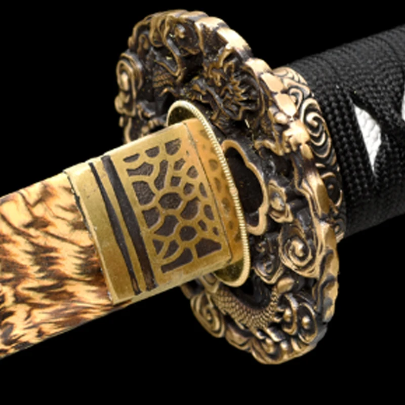 Tsuka Handle Set For Japanese Tanto/Wakizashi/Katana Accessories Brass Habaki  For DIY Customized Swords Espada