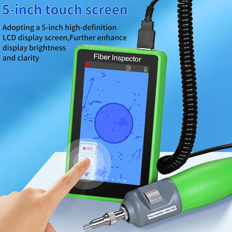 L-600 الألياف نهاية كاشف الوجه SC FC ST LC واجهات 400X مجهر الألياف البصرية 5 بوصة شاشة عرض الألياف أداة فحص #4