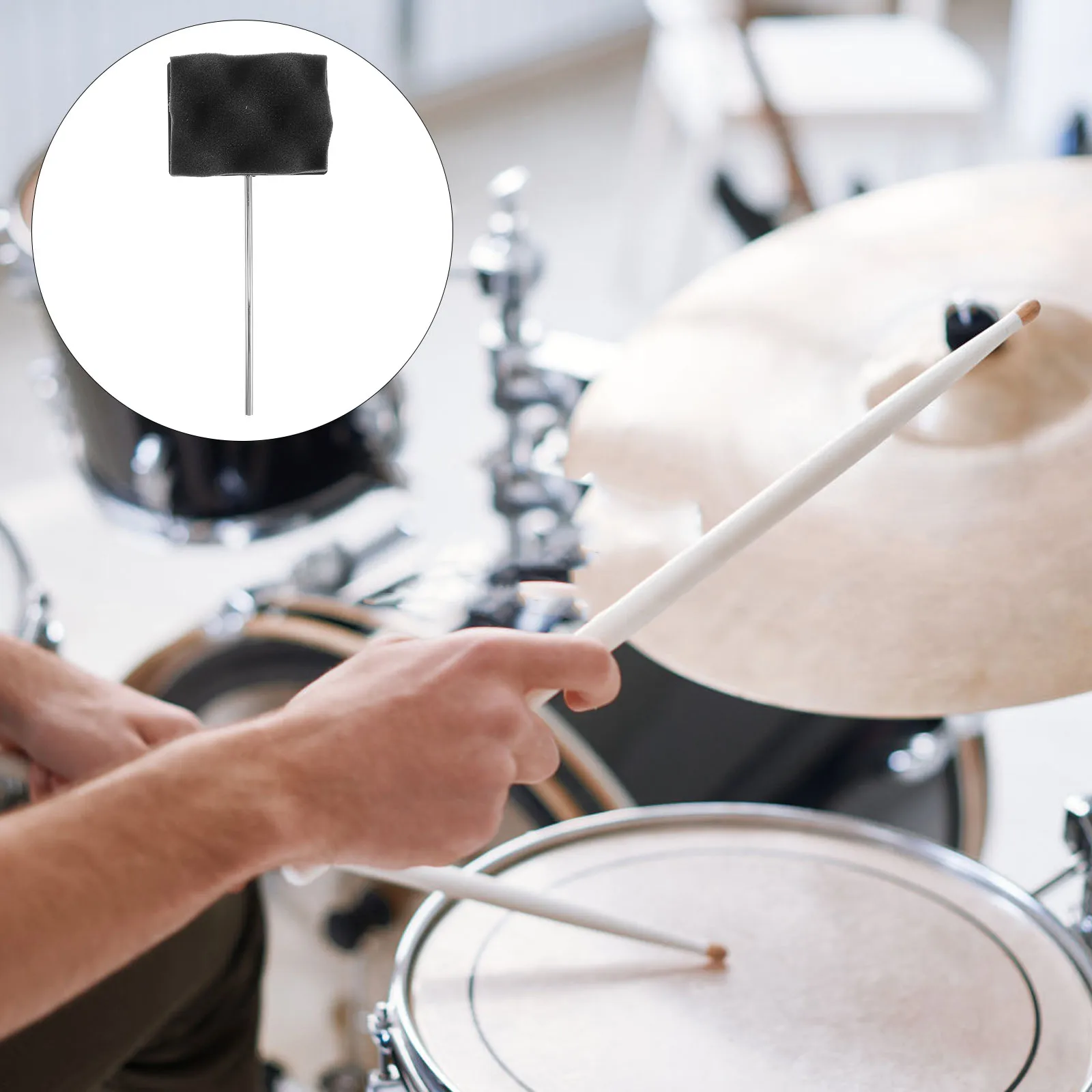 

Practice Pad Kit Drum Mute Pad Noise Reduction Soft Striking Easy Installation Replacement Accessory For Kick Pedal