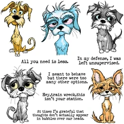 Mangocraft Cute Funny Angry Dogs Pet Cutting Dies Clear Stamp DIY Scrapbooking Metal Dies Silicone Stamp Cards Albums Decor