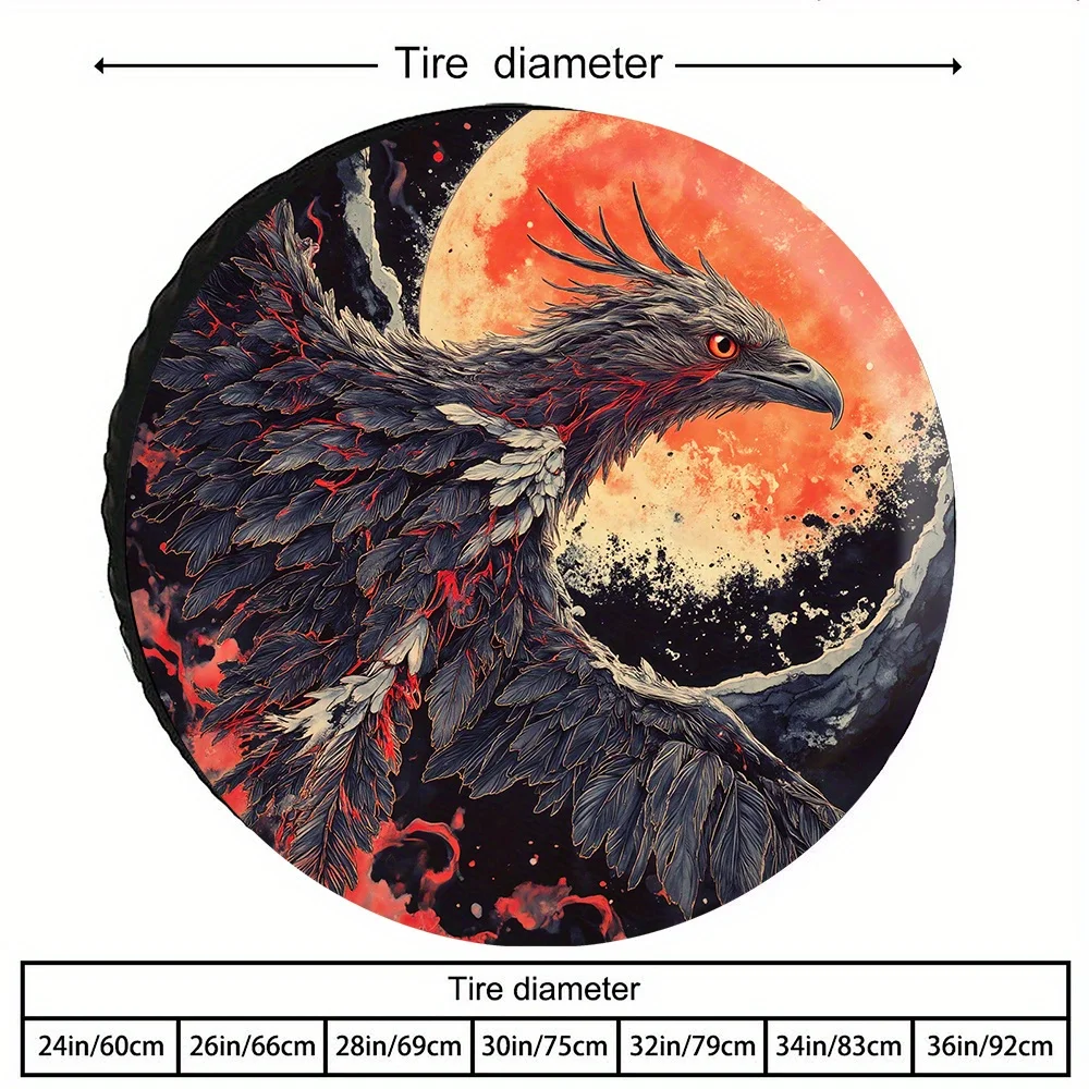 The Red Pattern Tire Cover Features A Majestic And Powerful Style, Suitable For Suvs, Off-Road Vehicles, Pickups, And Luxury Mod