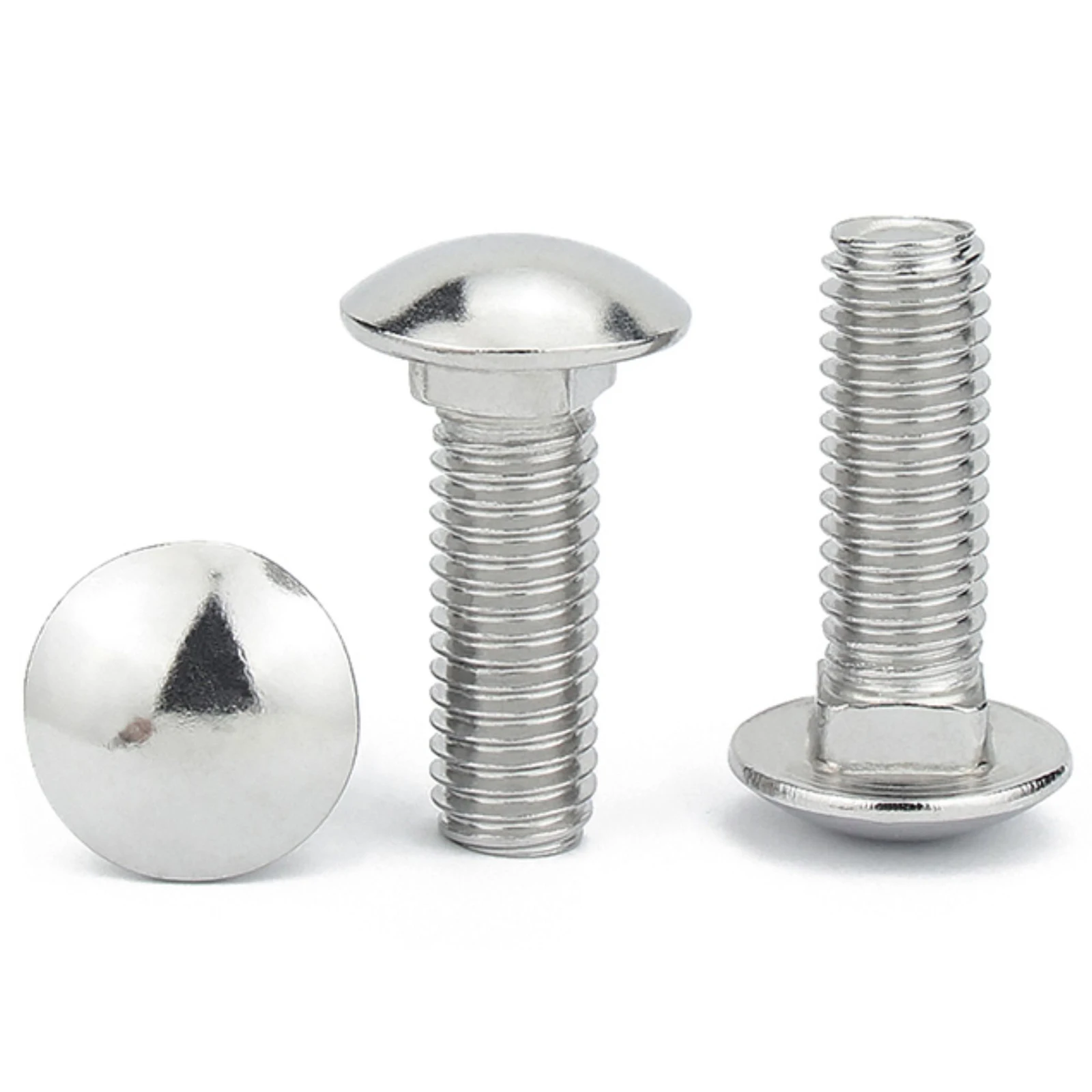 1/2/5/10pcs M4 M5 M6 M8 M10 M12 A2-70 304 Stainless Steel GB12 DIN603 Truss Round Head Square Neck Carriage Screw Coach Bolt