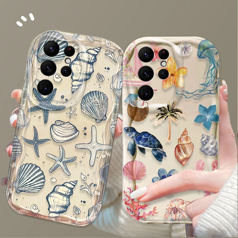 Colorful Marine Organism Case For Samsung Galaxy S24 Ultra S23 S22 Plus S21 S20 FE A25 A55 A35 A15 A16 A05 A05S A06 Back Cover