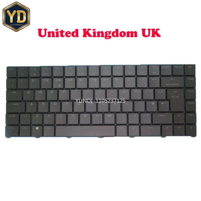 Teclado Retroiluminado RGB YD para Reino Unido, Compatible con VGS Imperium GTX 1660Ti RTX 2070 BQC71AUBU6000M3S3 BQC71BBBU6000M1S1 BQC71BBBU6000M2