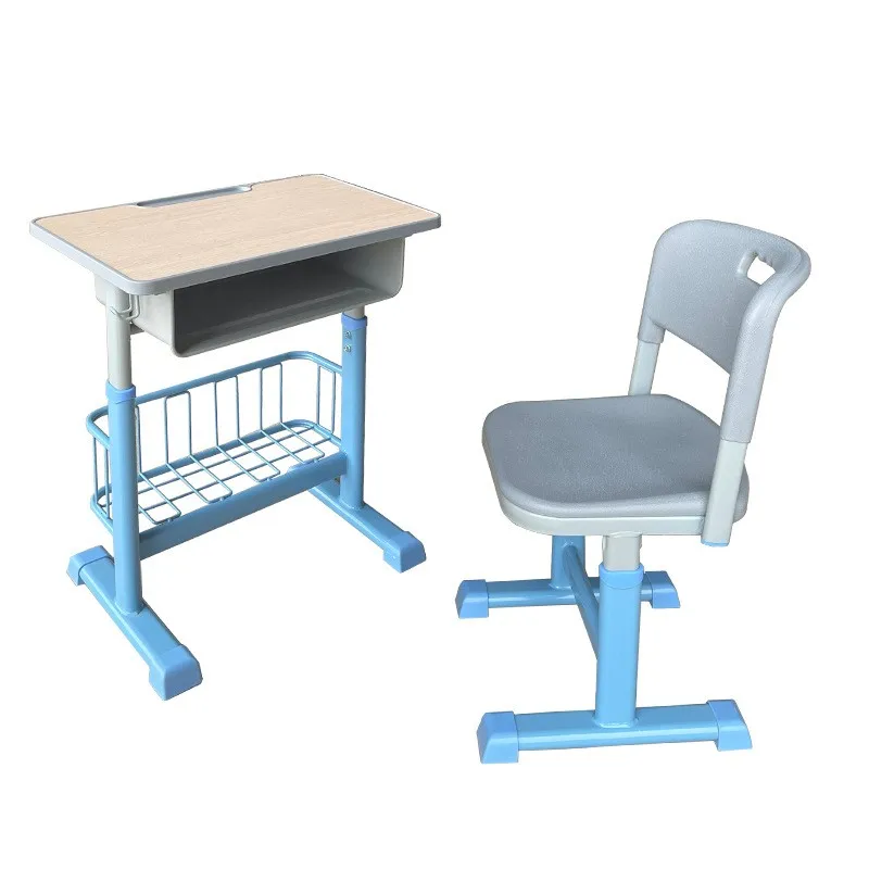 

Ergonomic Children Learning Table High School Plastic Single Desks And Chairs With Metal Legs