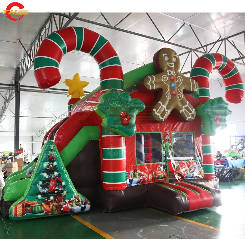 Free Door Shipping 5.6*4.9*4mH Christmas cheap Inflatable Bouncer Jumping Jumper Bounce House Bouncy Castle Slide combo for Sale