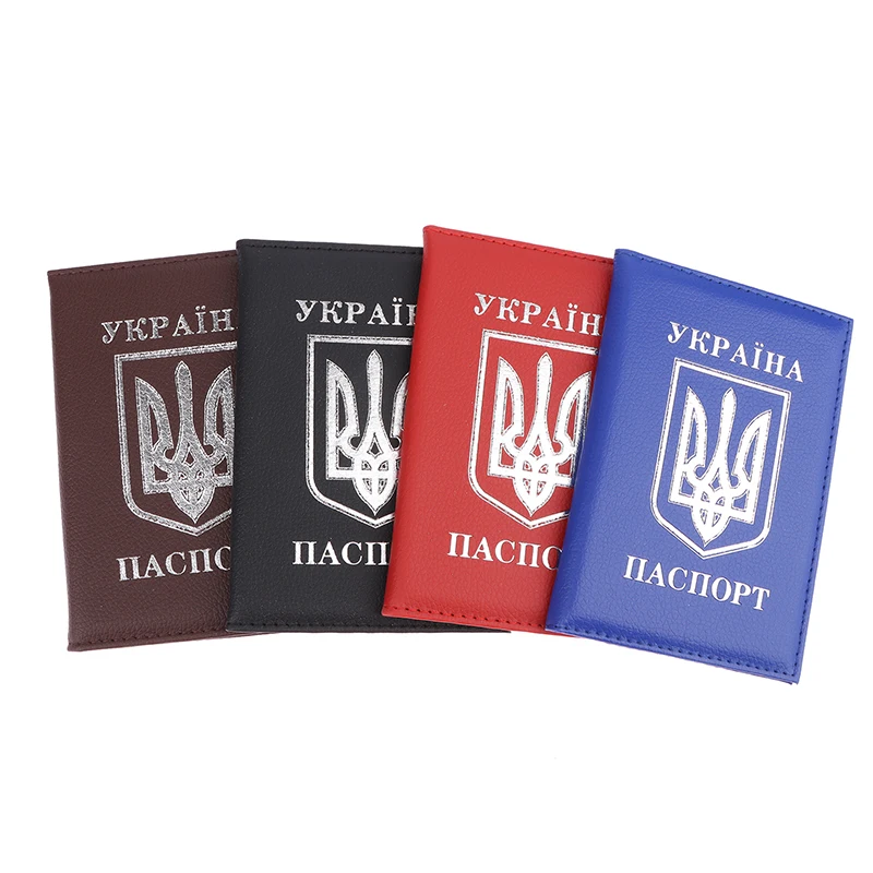 High Quality Document Cover Travel Passport Holder Ukraine PU Leather Passport Covers ID Card Passport Holder Travel Acceessory