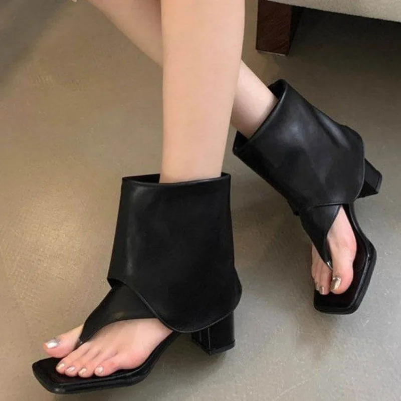High Heels, Herringbone, Open Toed Cool Boots, Fashionable and Versatile,Summer New Styles,Pants and Boots,Niche and Spicy Girls