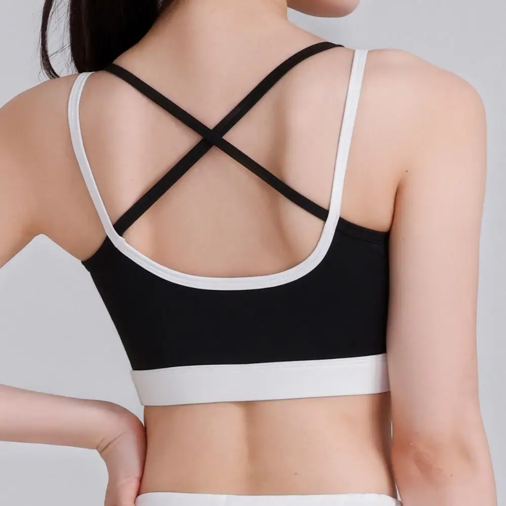

Спортивный бюстгальтер с перекрестными лямками, бесшовный, с защитой от вибраций, для фитнеса и тренировок, влагоотводящий, для йоги, мягкий, женский