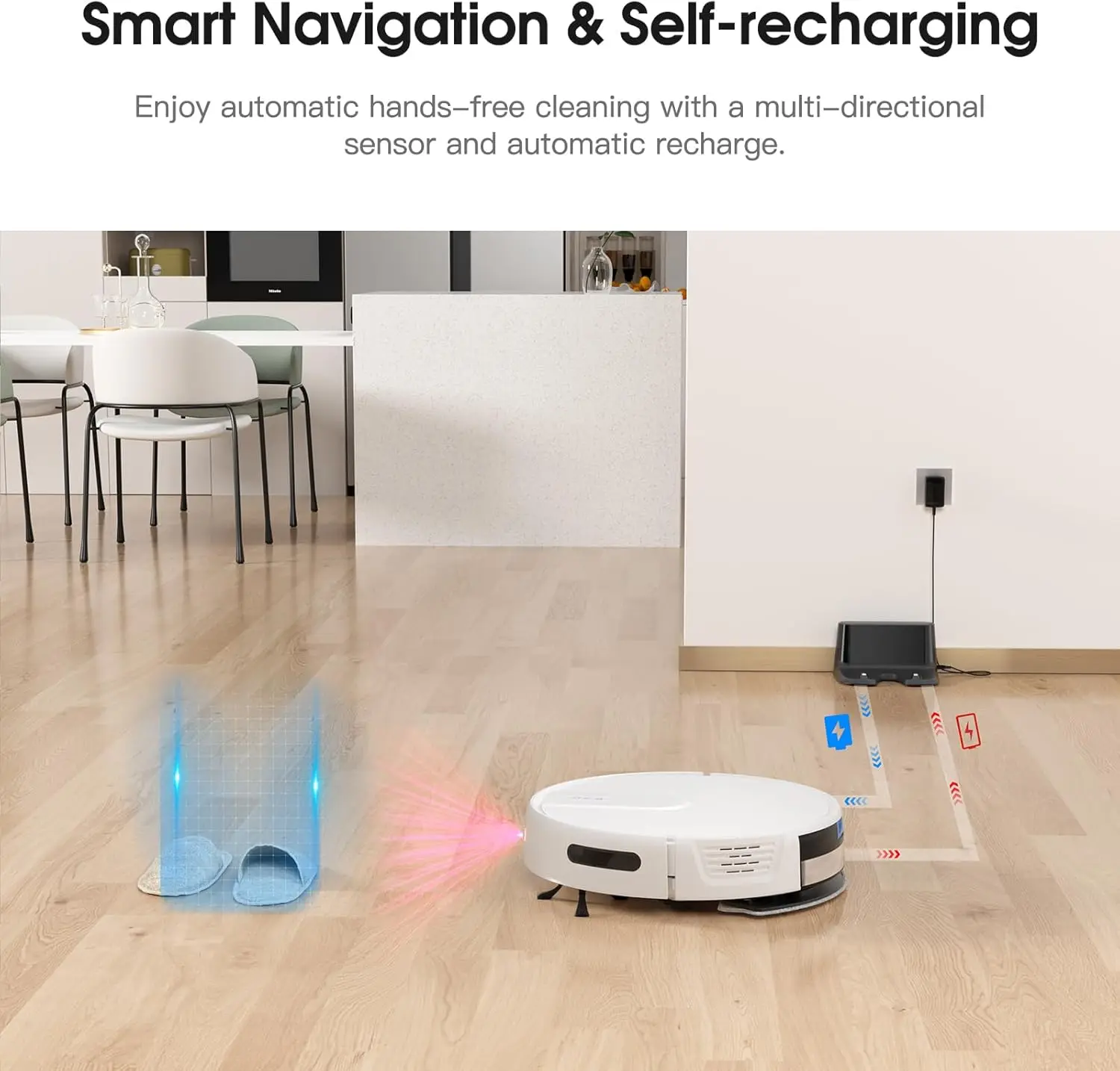 Robot Vacuum and Mop Cleaner with 4500Pa Suction, Advanced 3D Obstacle Avoidance, Next-Generation Smart APP