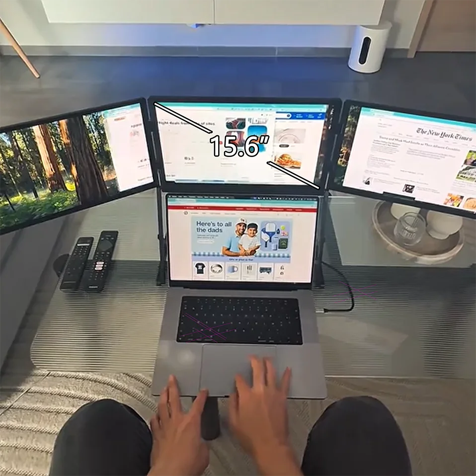 2026 Best Seller Triple Screen Monitor 15.6 
